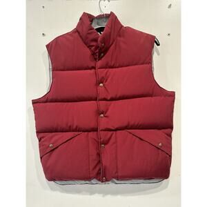 Vintage Johnnie-O Enfield Button Red Goose Down Puffer Vest Made In USA XL
